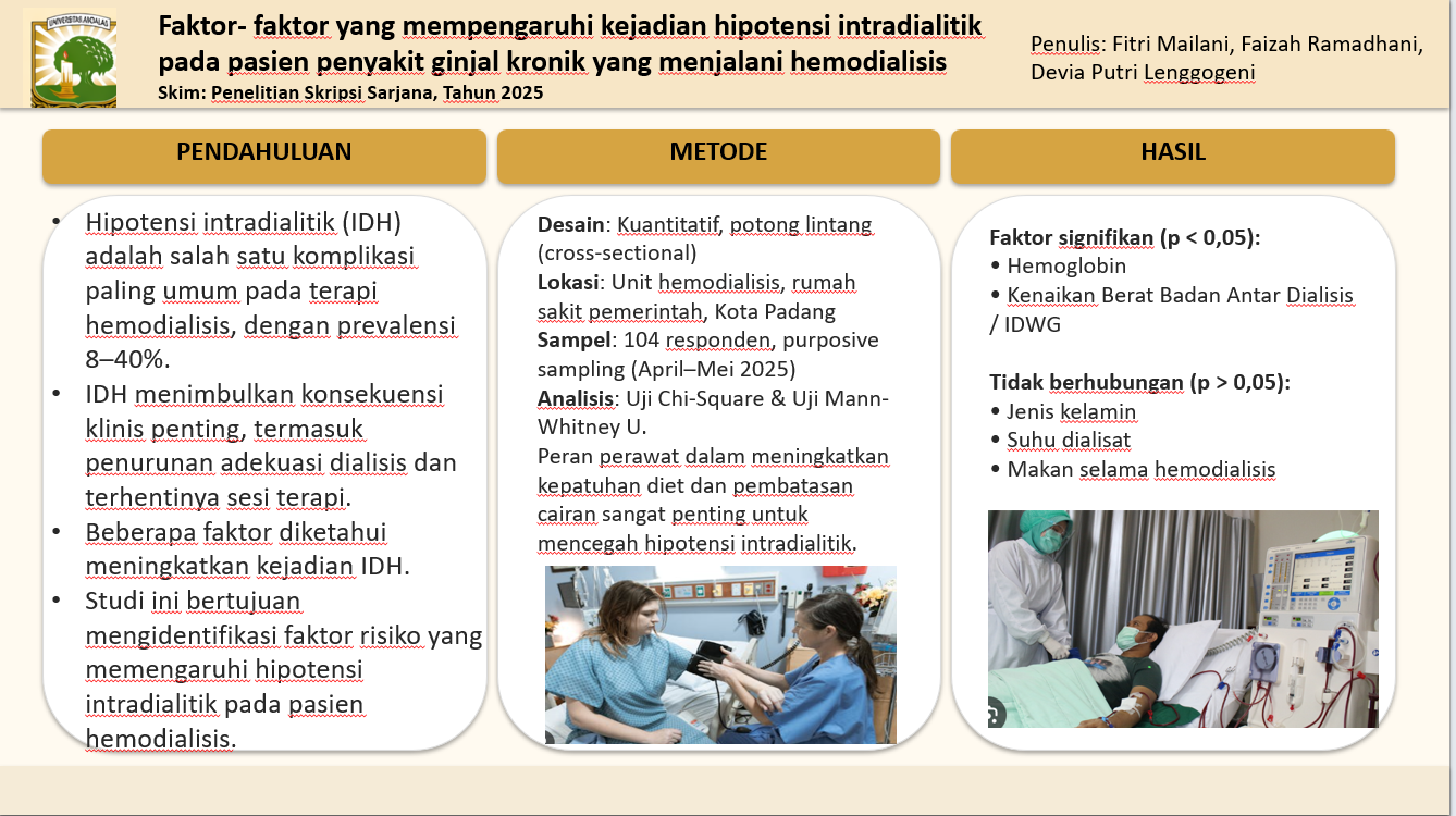 Faktor- faktor yang mempengaruhi kejadian hipotensi intradialitik pada pasien penyakit ginjal kronik yang menjalani hemodialisis